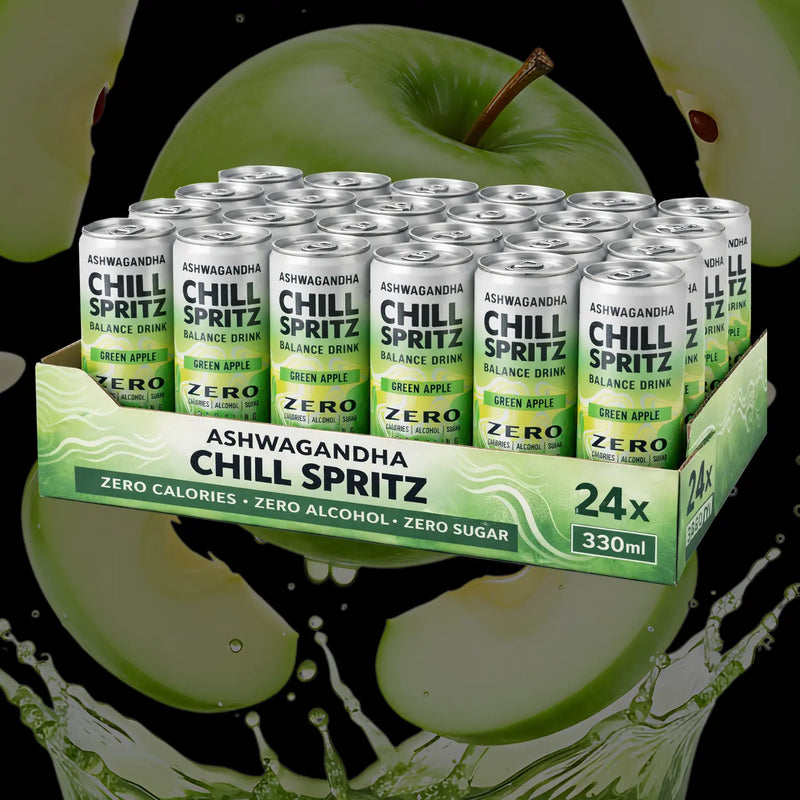 Ashwagandha Chill Spritz – Green Apple 24er Tray (24 x 330ml)-1