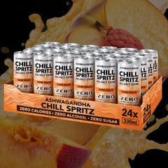 Ashwagandha Chill Spritz – Dark Peach 24er Tray (24 x 330ml)-1