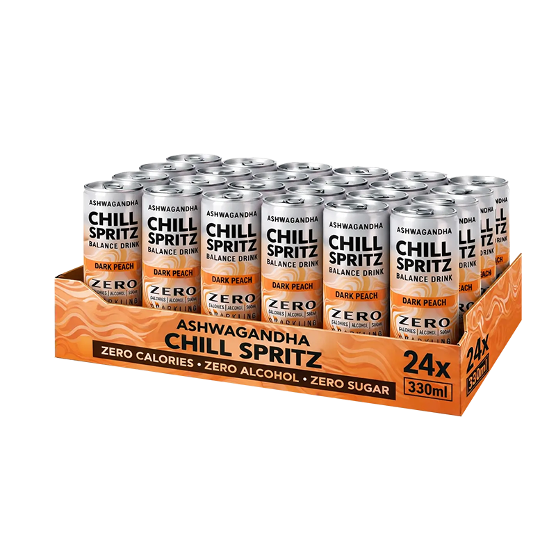 Ashwagandha Chill Spritz – Dark Peach 24er Tray (24 x 330ml)-2