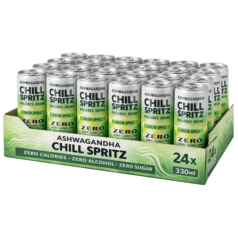 Ashwagandha Chill Spritz – Green Apple 24er Tray (24 x 330ml)-3