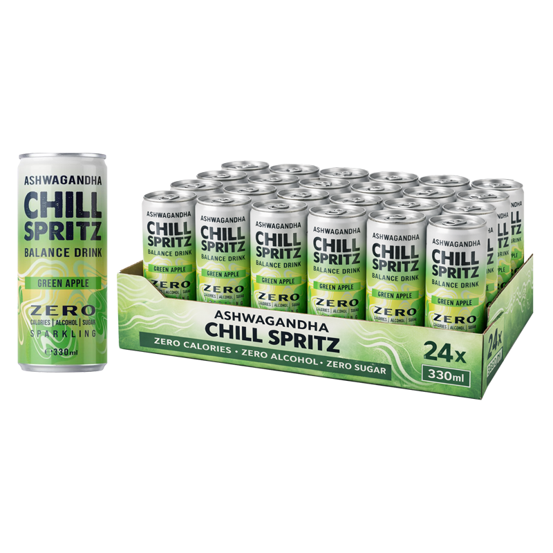 Ashwagandha Chill Spritz – Green Apple 24er Tray (24 x 330ml)-2